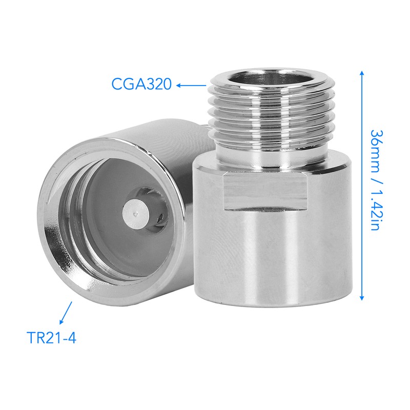 Soda Cylinder Adapter Metal CO2 Female Thread TR21‑4 to Male