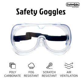 CUSTOMGRIPS BY SISO SAFETY Goggles Clear Lens, Bendable, Comfortable, Splash-Proof, UV-Protection, Shock Protected, Dust & Dirt Proof with Anti-Scratch and Fog Coating; PPE Regulation 2016/425, EN166