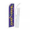 Mardi Gras Flag Flutter Feather Banner Swooper Masks Beads Bundle