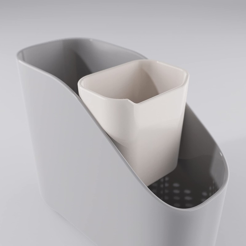 Zeal G401S Sink Tidy, Melamine, French Grey/Cream