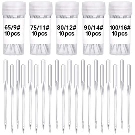50 Pcs Sewing Machine Needles, 5 Sizes Universal Machine Needles, Sharp Sewing Machine Needles for Home Sewing Machine