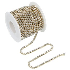PATIKIL 10 Yard Crystal Rhinestone Close Chain Trim White (2 mm)