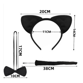 23GUANYI Katzen Kostüm Mädchen, Faschingskostüme Kinder Mädchen, Karneval Kostüm Kinder Mädchen mit Katzenohren Haarreif und Fliege und Katzenschwanz und Tuturock für 2-8 Jahre Faschingskostüm Mädchen