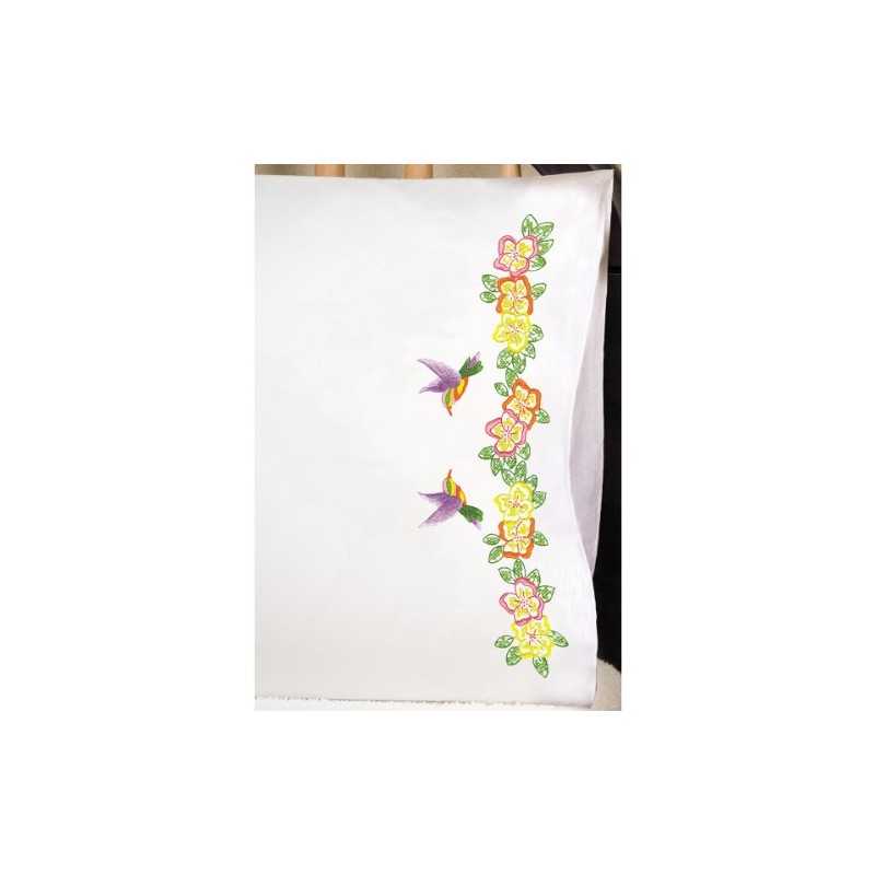 Tobin Stamped Pillowcase Pair Cross Stitch Kit for Embroidery, 20