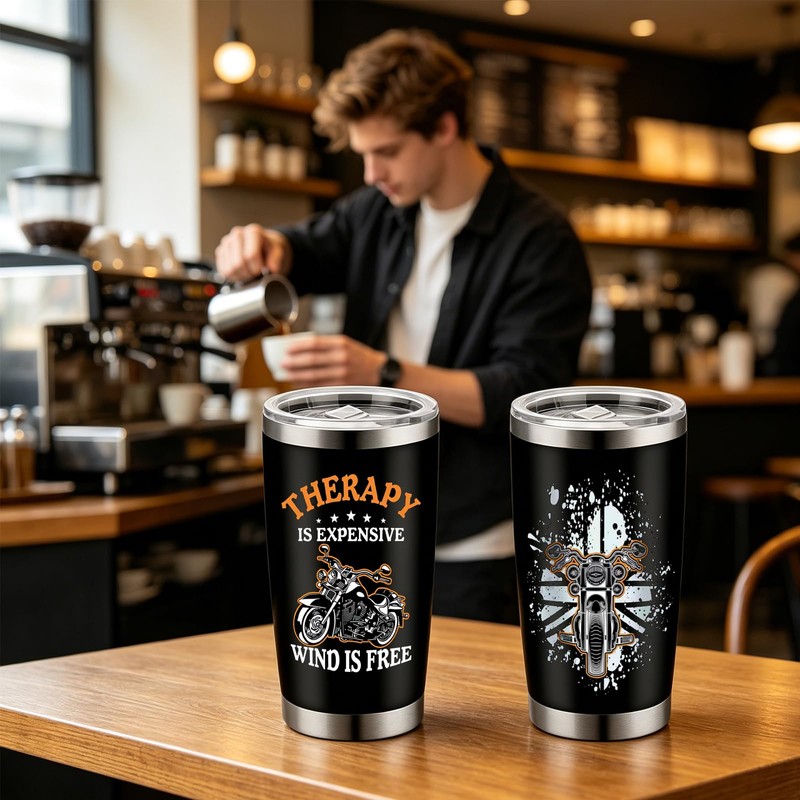 Yuecda Motorcycle Gifts for Men, Women - Therapy is Expensive