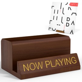 Heather & Willow Now Playing Vinyl Record Stand | Wooden Vinyl Record Holder Display | Wood Records Storage Stands for Albums & Turntables Gifts | Now Spinning Vinyl Accessories Rack