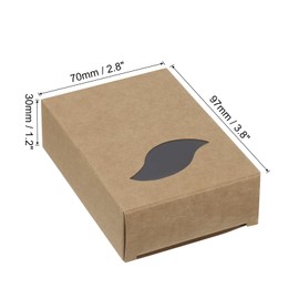 PATIKIL 4"x3"x1" Paper Soap Box with Window, 30 Pack Homemade Soap Boxes Leaf Presents Packaging Boxes for Birthday Christmas DIY Craft, Brown
