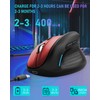 E-YOOSO Ergonomic Mouse, Wireless Vertical Mouse with 6 Buttons, 5