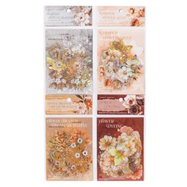 80Pcs Gilding Flower Scrapbook Stickers,Glitter Watercolor Transparent Decorative Decals for Adults Girl Scrapbooking Journaling DIY Craft Daily Planner Envelopes Wrapped Gifts Arts and Album