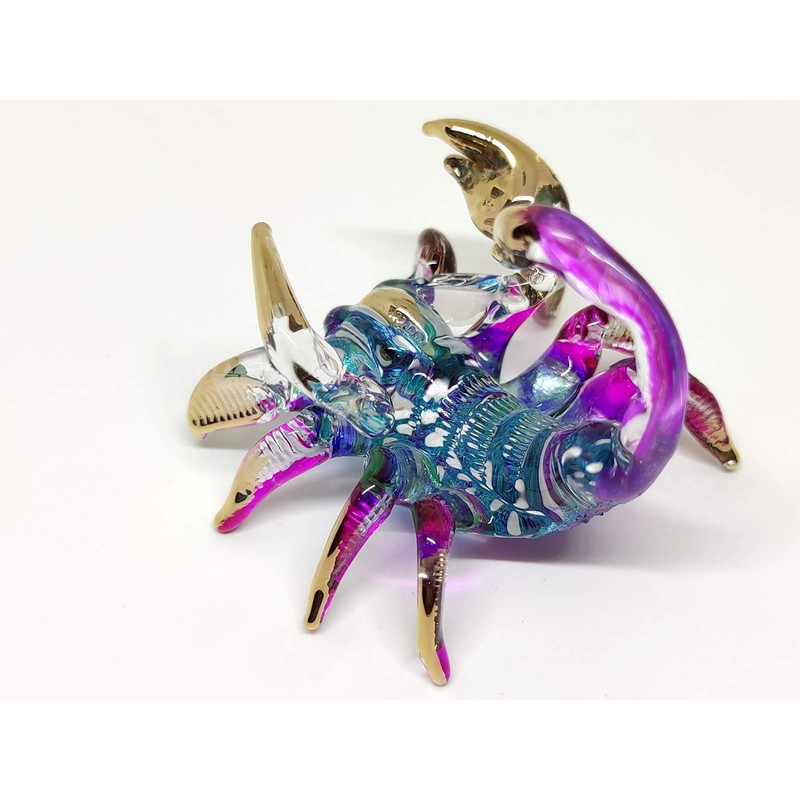 Sansukjai Scorpion Miniature Figurines Animals Hand Painted Blown Glass Art