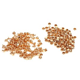 Juego de 100 remaches dorados de doble tapa, tachuelas tubulares de metal para cuero, manualidades, jeans, llevar chaquetas, bolsos, cinturones, decoración de reparación, 8 x 8 mm/0.31 x 0.31 pulgadas