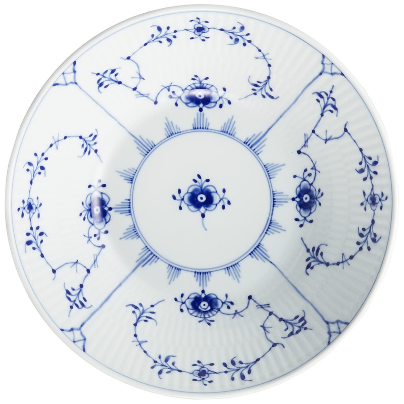Royal Copenhagen 1016768 Blue Fluted Plain Deep Plate, 6.7 inches