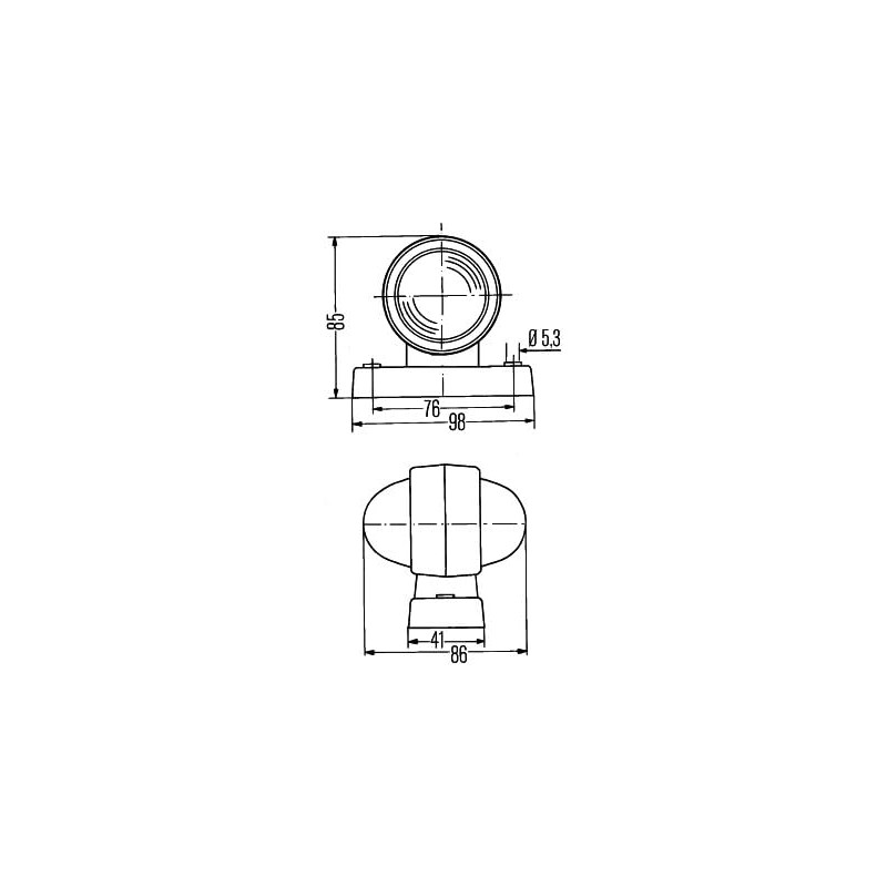 Hella 2XS 955 031-001 Outline Light – Mounting – Lens
