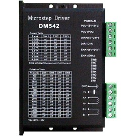 CNC Digital Microstep Driver DM542 Stepper Motor Controller 2-Phase Digital Stepper Motor Driver 20-50V DC Max 4.2A for Nema 17, Nema 23 and Nema 34 Series Stepper Motor, Replace M542 M542H