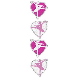 Jillson & Roberts Prismatic Stickers, Ballerina in Heart (12 Sheets)