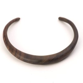 81stgeneration Women's Wood Handmade Brown Choker Torque Necklace