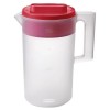 Rubbermaid, 1 Gallon, 2 Pack, Red, Plastic Simply Pour Pitcher