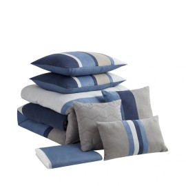 Sweet Home Collection Winston 7 Piece Suede Comforter Set