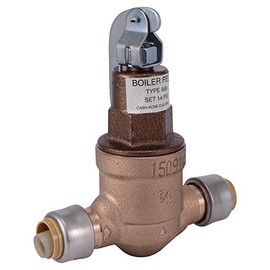 SharkBite 1/2 Inch A89 PRV Boiler Feed Valve, Push to Connect Brass Plumbing Fittings, PEX, Copper, CPVC, PE-RT, 25521Z