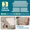 Turquoize 3 Piece T Cushion Sofa Slipcovers Stretch Couch Cover