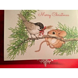 Current Christmas Card  Bird And Mouse Unused+env