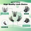 Lash Clusters,96pcs Individual Lashes C Curl 10mm Eyelash Clusters KEYYOU