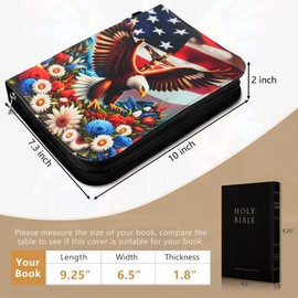 Bible Case for Men - Eagle Cross Leather Bible Carrying Book Cover Bag Christian Gift for Men, Women