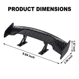 No Drill Punch-Free Carbon Fiber Mini Car Rear Trunk Spoiler Wing, 9.65" Lightweight Tiny Rear Tail Wing, Self-Adhesive Universal Car Exterior Decor Spoiler for Cars SUV Sedan Truck