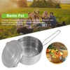 MOVKZACV Stainless Steel Camping Cooking Pot with Lid and Foldable
