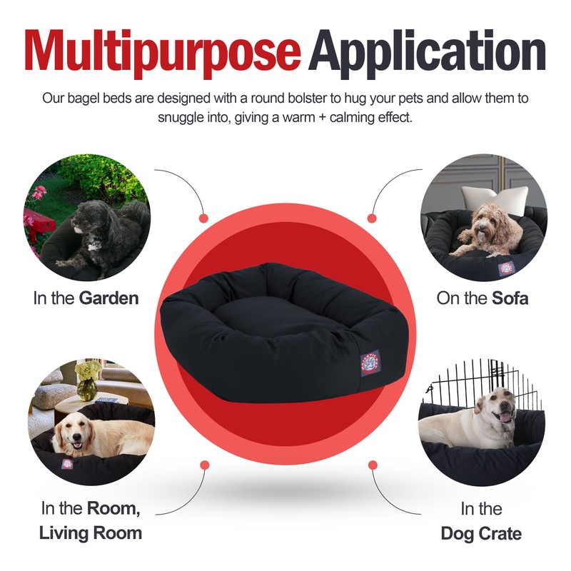 Majestic Pet 40 Inch Large Orthopedic Washable Donut Bed for