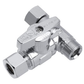 Yeleah Tee Stop Valve Feed Water Adapter 3/8" Inch Compression Tee Fitting Under Sink Splitter Connector Adapter For Dishwasher Glass Rinser Water Heater Portable Washer