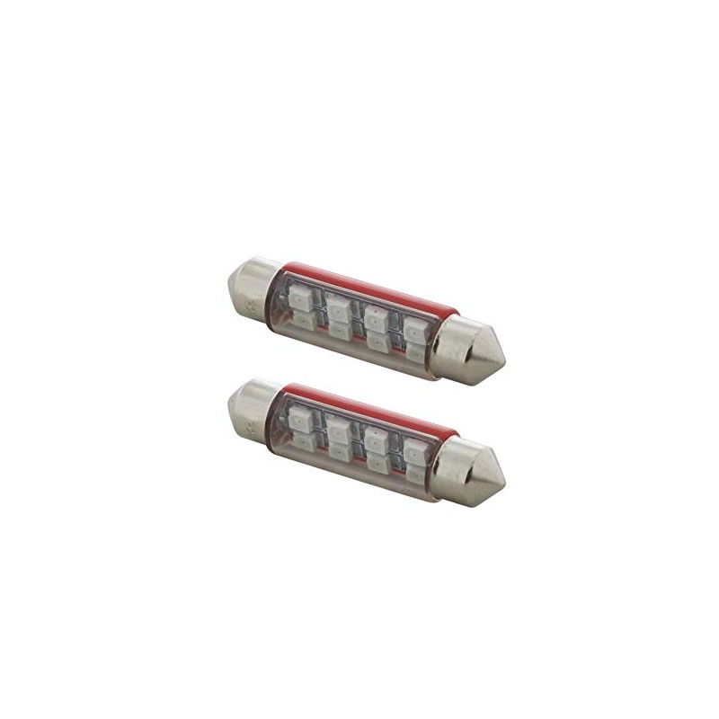 CTW 2 Pack Festoon Red 8 SMD High Power LED