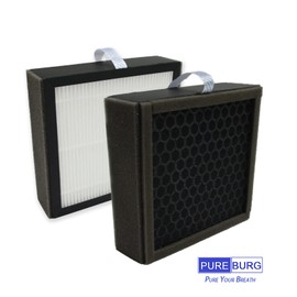 PUREBURG Q10 Replacement HEPA Filters Compatible with Afloia Q10 Air Purifier Dehumidifier 2-in-1,H13 Activated Carbon 3-Stage Filtration,3-Pack