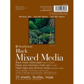 Strathmore 400 Series Mixed Media Pad Black 6"X8"-15 Sheets -62462506