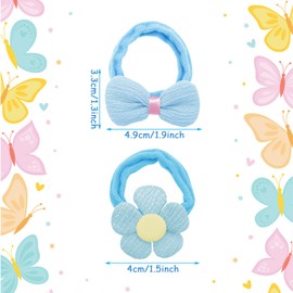 36 PCS Hair Bows for Girls,Soft Seamless Bows and Flowers Toddler Elastic Hair Bands Ponytail Holder for Girls Women Hair No Damage Accessories