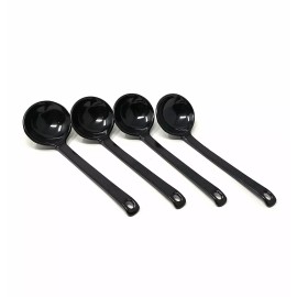 ASIAN HOME Black Melamine Japanese Long Handle Spoons for Ramen, Soup, Hot...