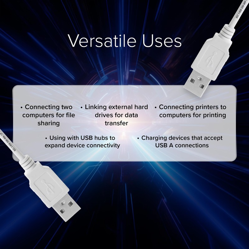 Lumenzi USB 2.0 A-Male to A-Male Data Transfer Cable |