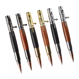 HittCraft Bolt Action Bullet Pen, Mens Gift, Tactical Writing Instrument, 6 Color options - Brass