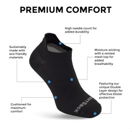 Wrightsock CUSHIONED Coolmesh II Tab Double Layer Socks, Women Men Running Walking (CA/US, Alpha, X-Large, Regular, Regular, White)