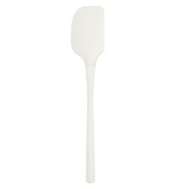 Tovolo White Flex-Core All Silicone Spatula, Tapered Silicone Edge for Scraping, Ergonomic Handle, Heat-Resistant Rubber Spatula, BPA-Free & Dishwasher Safe Baking Tool & Kitchen Utensil
