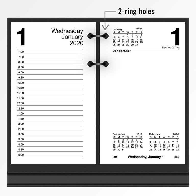 AT-A-GLANCE 2020 Daily Desk Calendar Refill, 3-1/2" x 6", Recycled,