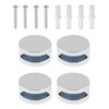 4 Pack Zinc Alloy Frameless Mirror Mounting Hardware Kit -