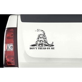 Don't Tread on Me - Large in Black - 10" x 8 1/4" die Cut Vinyl Decal for Windows, Cars, Trucks, Tool Boxes, laptops, MacBook - virtually Any Hard, Smooth Surface