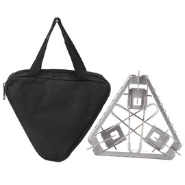 Leapiture Foldable Gas Stove Pot Rack Camping Pot Stand Outdoor Stove Bracket Foldable Triangle Stand Cook Folding Burner Bracket Canister Stand Outdoor Folding Camping Accessory