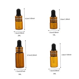 PACKOVE 12Pcs Leakproof Glass Dropper Bottles Portable Small Essential Oil Containers for Home Travel Aromatherapy and DIY Blends