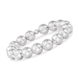Ross-Simons Italian 12mm Sterling Silver Bead Stretch Bracelet. 8 inches
