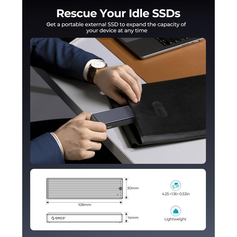 ORICO NVMe SATA SSD Enclosure, USB 3.1 Gen 2 (10