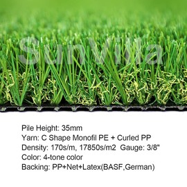 SunVilla Grass 1'X28' Artificial Grass Realistic 【Custom Size】 Grass Height 1 3/8" Indoor/Outdoor' Artificial Grass/Turf Many Sizes 1FTX28FT (28 Square FT)