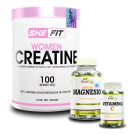 She Fit- Women Creatine 100serv + Ng Citrato De Magnesio 100 Sabor Sin Sabor