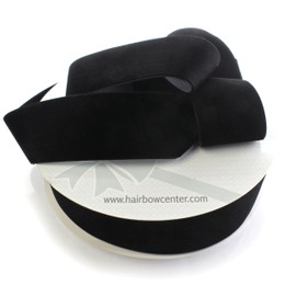 2" Velvet Ribbon Black 5 Yards HairBow Center